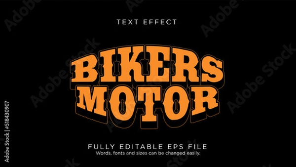 Fototapeta Bikers Motorcycle Logo Text Effect Font Type