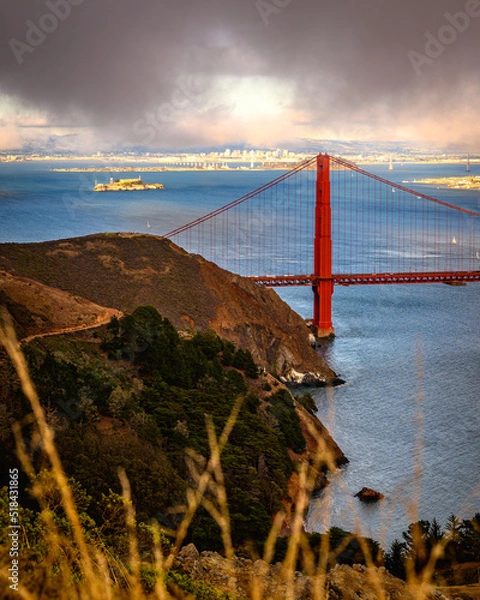 Obraz golden gate bridge and alcatraz island