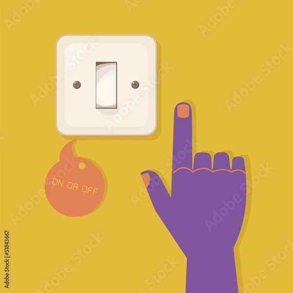 Obraz hand pressing electronic  switch