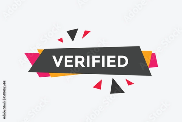 Fototapeta verified text symbol. verified text web template Vector Illustration.
