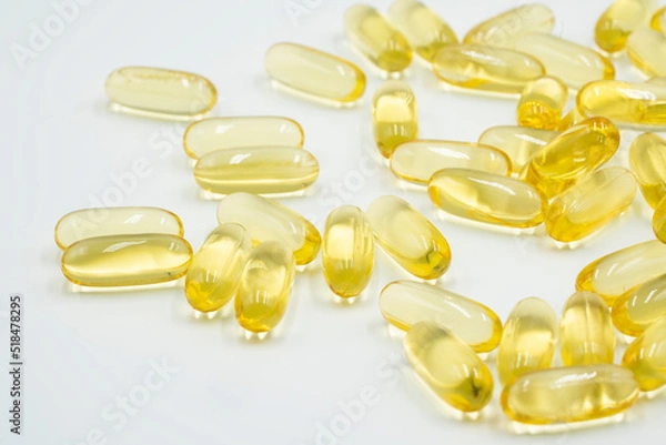 Fototapeta Omega 3 fish oil capsules.