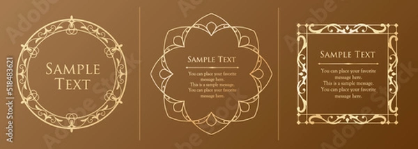 Fototapeta オシャレなフレーム。デザインテンプレート。ゴージャスな額のセット。