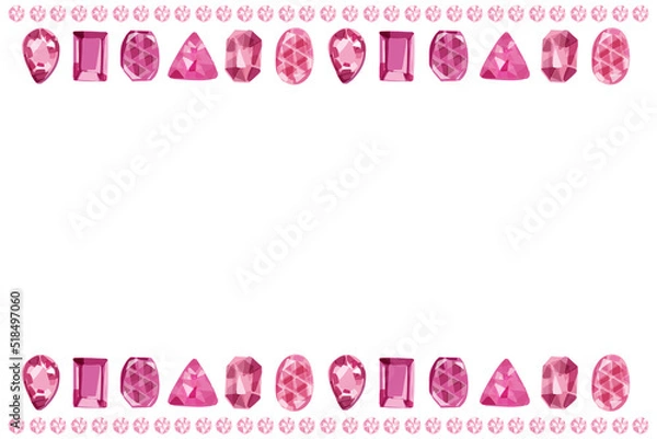 Fototapeta ピンクの宝石　フレーム　ベクター