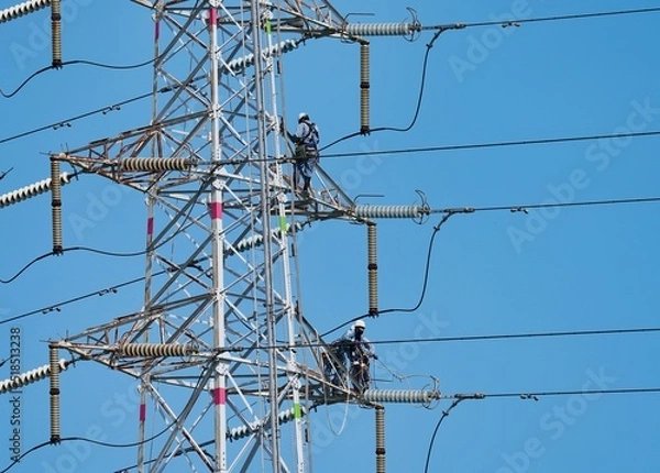 Obraz 鉄塔の高所作業員