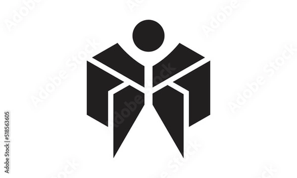 Fototapeta Powerful man vector logo, icon design template