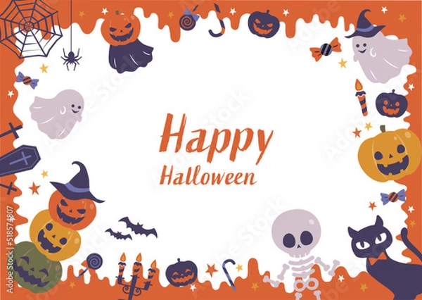 Obraz ハロウィン　カボチャとお化けの背景