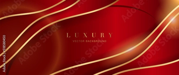 Fototapeta Luxury blue color background vector. Elegant wallpaper in 3d style with gold texture, golden light effect. Dark modern backdrop illustration perfect for branding, packaging, business, advertising.