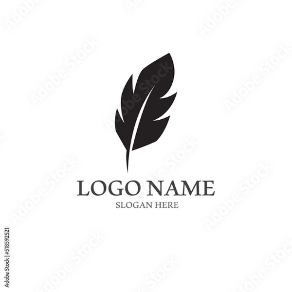 Obraz feather logo with vector style template