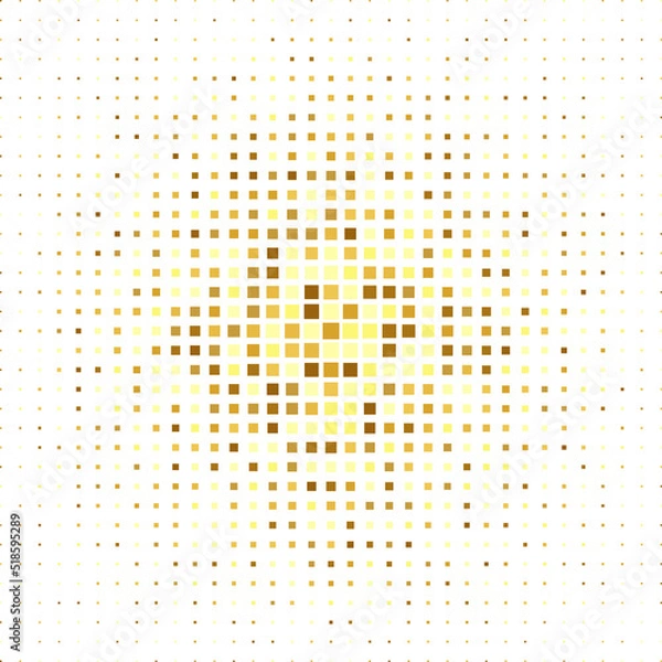 Fototapeta Abstract halftone geometric pattern consisting of various compositions of golden geometric shapes on a white background