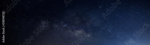 Obraz panorama night blue sky and star background.with grain and select white balance.Many stars with milky way.