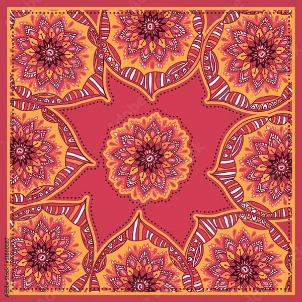 Fototapeta Reverse side for greeting card, vector oriental ornament