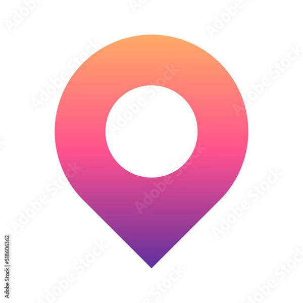 Fototapeta gradient location pin icon
