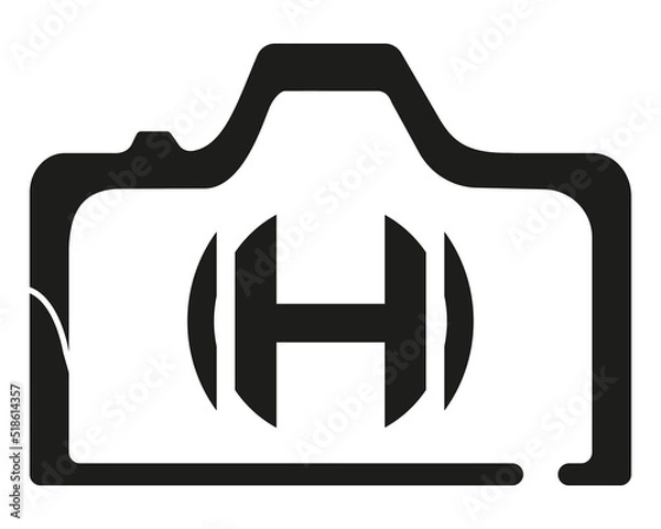 Obraz H camera logo design logo icon vector template.