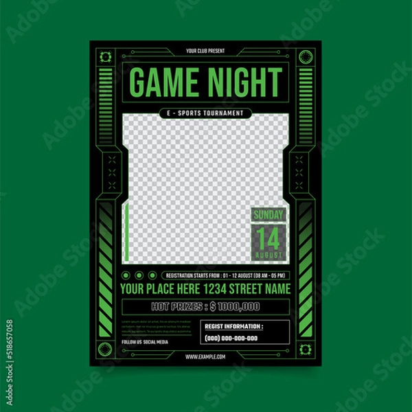 Obraz Game Night Flyer Template