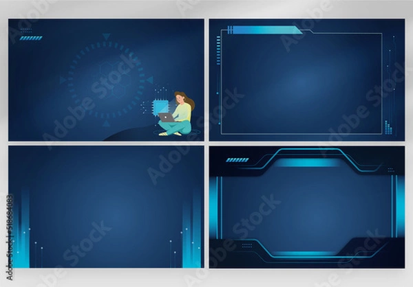 Fototapeta Computer Technology HUD Backgrounds