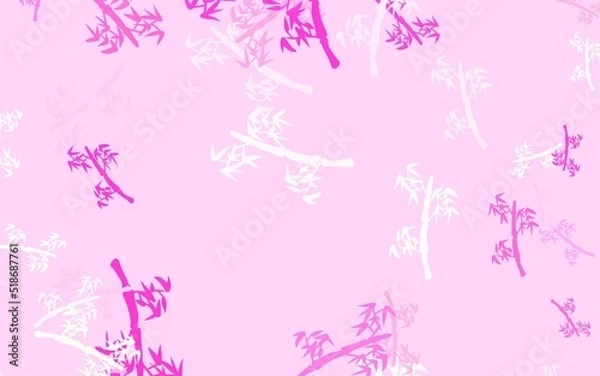 Fototapeta Light Pink, Yellow vector doodle backdrop with branches.