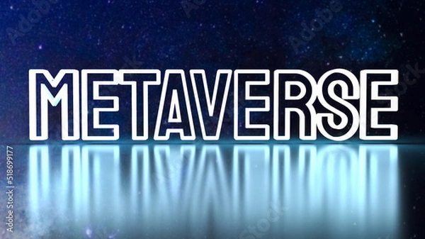 Fototapeta The metaverse grow in space for business or technology concept 3d rendering