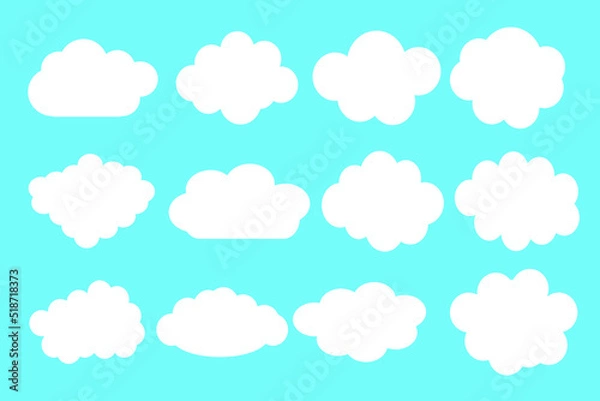 Obraz Cloud icon, vector illustration. Cloud symbol or logo, different clouds set
