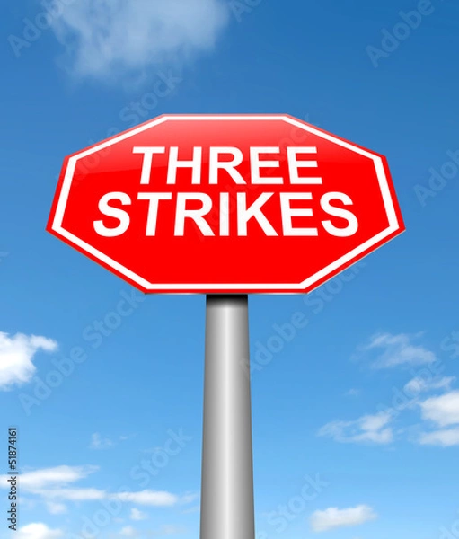 Obraz Three strikes concept.