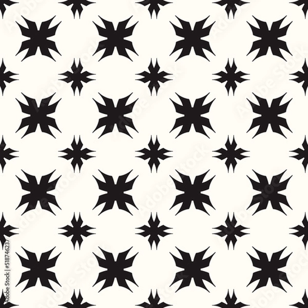 Fototapeta Vector Geometric Abstract Seamless Monochrome Pattern Texture Background