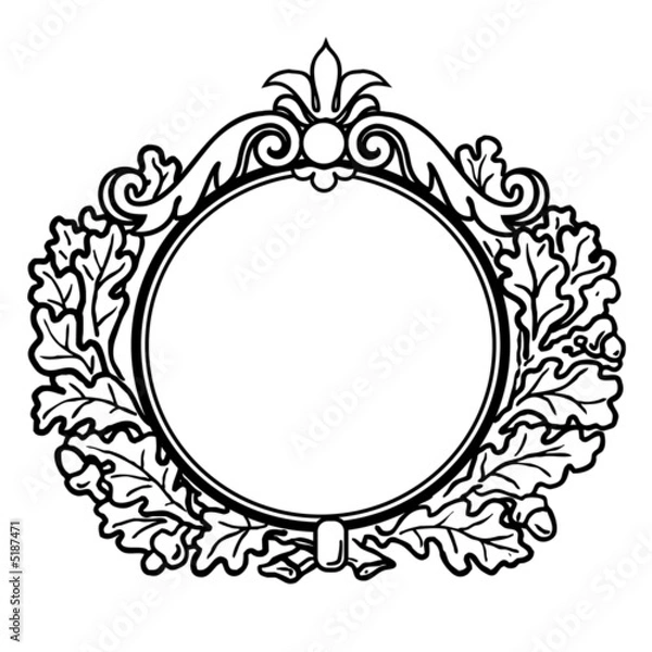 Fototapeta Victorian Style Round Frame