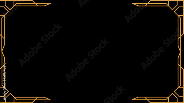 Obraz Yellow design frame on black background.