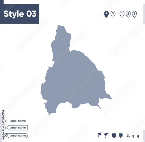 Fototapeta San Juan, Argentina - map isolated on white background. Outline map. Vector map. Shape map.