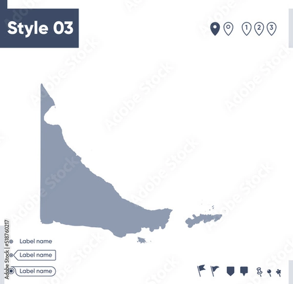 Fototapeta Tierra del Fuego, Argentina - map isolated on white background. Outline map. Vector map. Shape map.