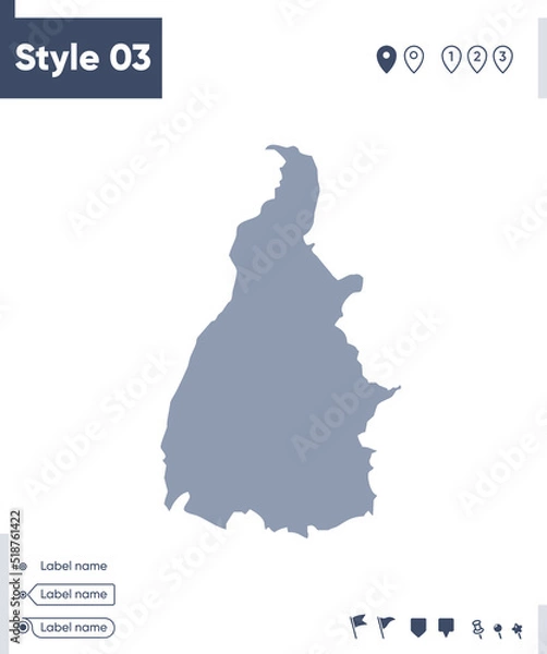 Fototapeta Tocantins, Brazil - map isolated on white background. Outline map. Vector map. Shape map.