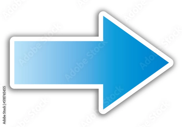 Obraz 矢印,注目,ポイント,方向,目印,青,進む,指す,記号,向き,ボタン,ポインター,強調,進行,過程,手順,順番,シンプル,アイコン,ピクト,右向き,右,マーク,パーツ,ワンポイント,絵文字,指示,案内,移動,戻る,誘導,カット,標識,グラフィック,グラデーション,素材,イラスト