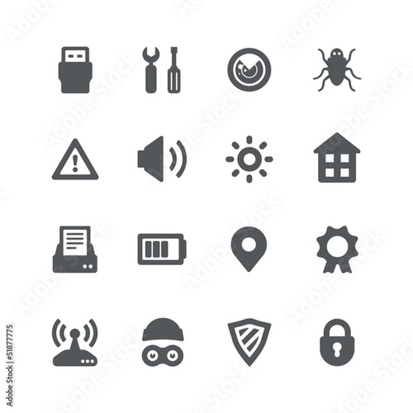 Obraz Security device simple icons