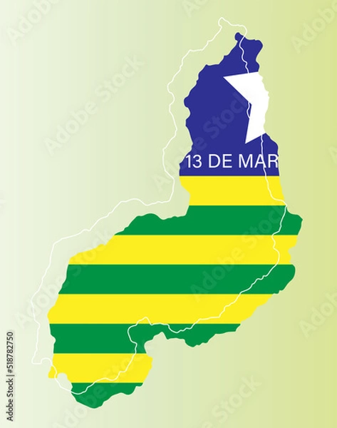 Fototapeta Mapa do Piauí, geografia Brasil
