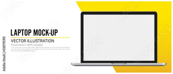 Obraz Laptop Computer layout mockup for advertising presentation, Vector illustration
