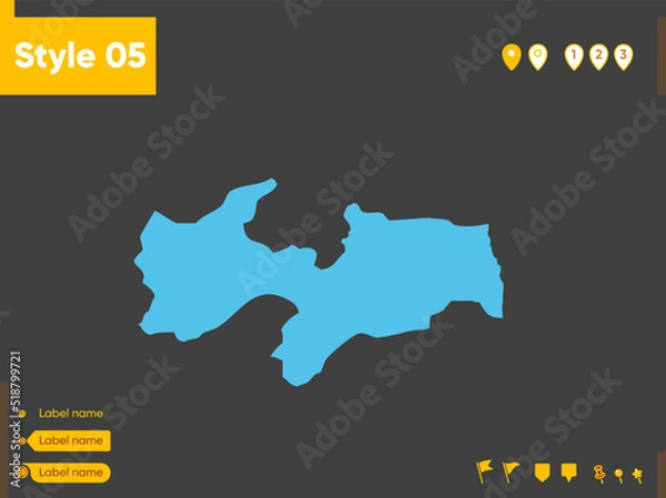 Fototapeta Paraiba, Brazil - map isolated on gray background. Outline map. Vector illustration.