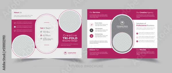Fototapeta Modern Corporate Business trifold brochure template with minimalist and premium style. Fully editable and Highly Organized