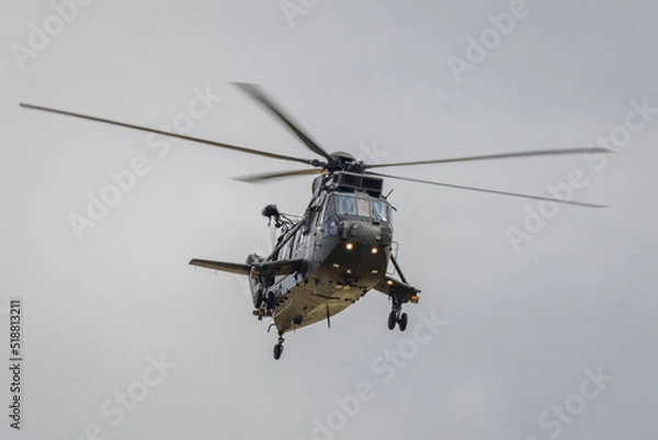 Fototapeta A vintage Westland Sea King helicopter of the Royal Navy air sea rescue