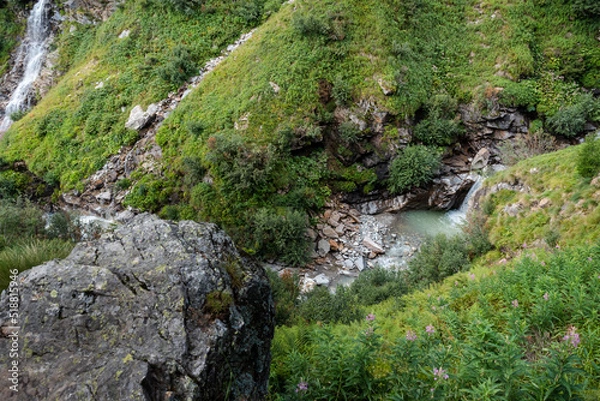 Obraz Waterfall in Swiss Mountains