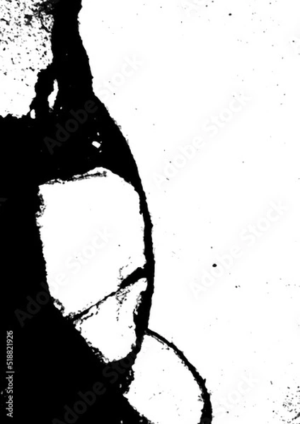Obraz Distress grunge texture abstract background vector. Rough dirt grain dust and crack surface art. Ink brush splash pattern, scratch effect wallpaper. Dirty paint drop stain wall backdrop illustration.