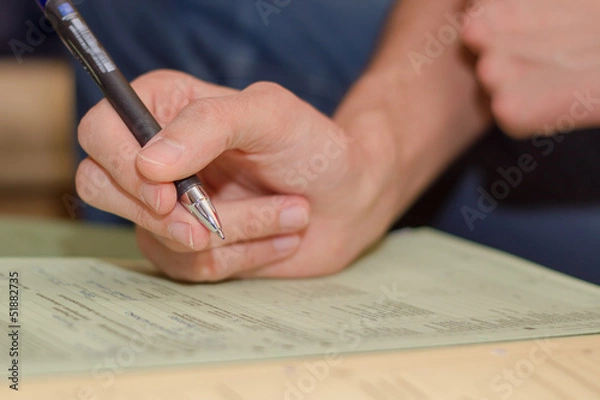 Obraz Fill out a form close up