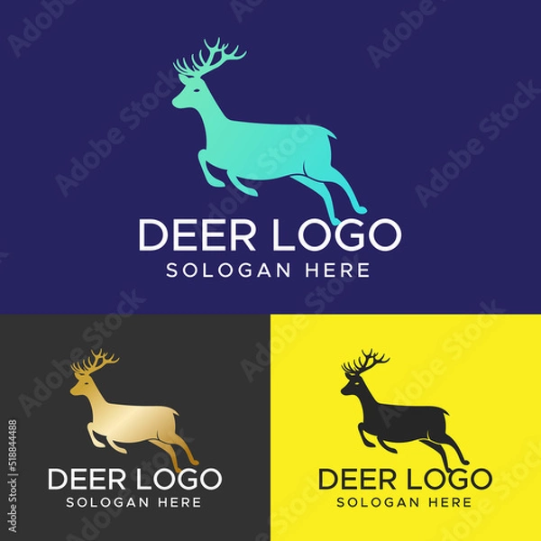 Fototapeta Deer vector illustration - Deer Logo Template