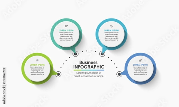 Obraz Business data visualization. timeline infographic icons designed for abstract background template milestone element modern diagram process technology digital marketing data presentation chart Vector