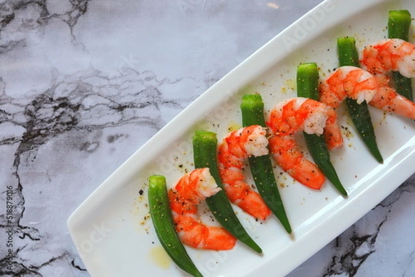 Obraz shrimp with vegetables