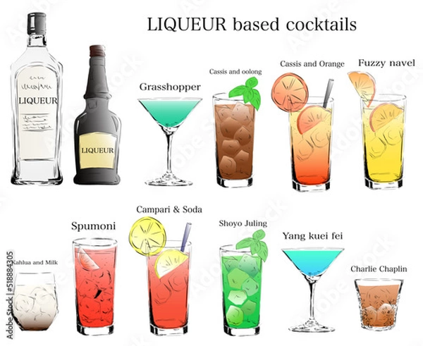 Obraz リキュールベースのカクテルセット