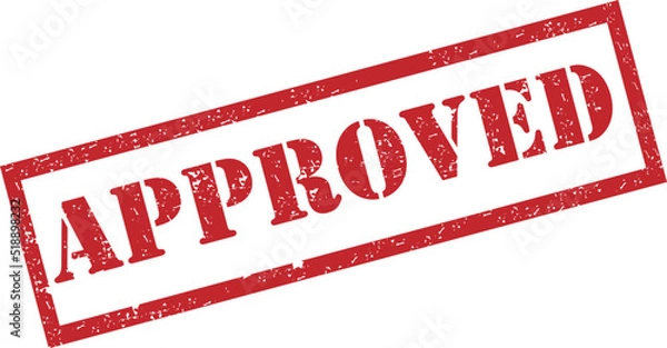 Fototapeta Approved Stamp. Red Text Rubber Stamp Ink - Vector.