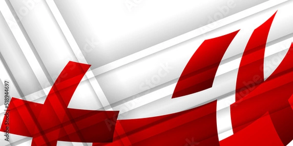 Fototapeta Abstract red and white geometry background