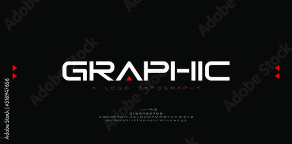 Fototapeta Abstract modern urban alphabet fonts. Typography sport, technology, fashion, digital, future creative logo font. vector illustration