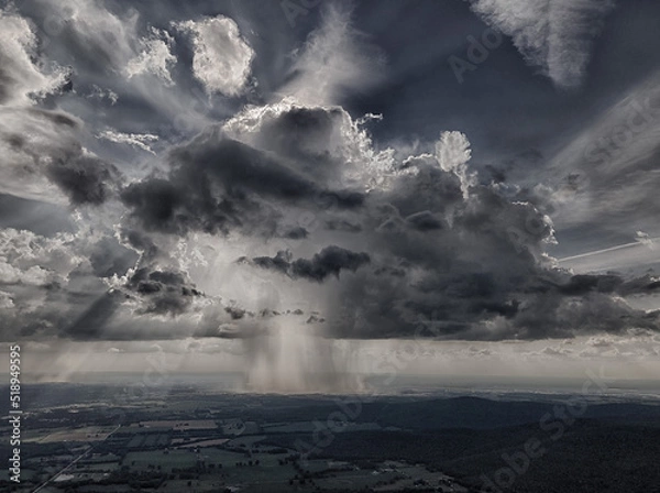 Obraz Rain Sheet in backlit cloud black and white