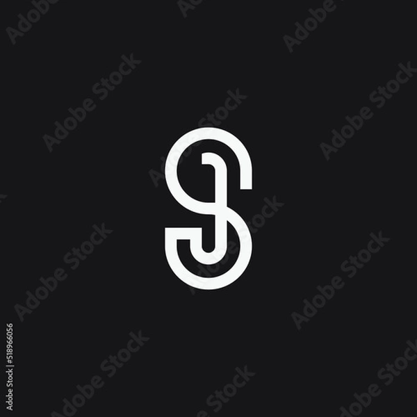 Fototapeta Initial letter SJ or JS monogram logo template.