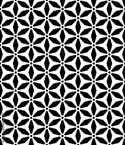 Fototapeta Seamless vector geometric pattern with  abstract floral 