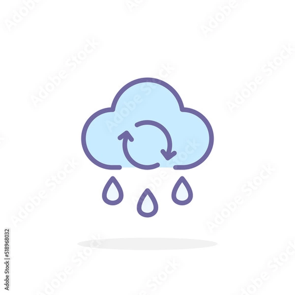 Obraz Rainwater harvesting icon in filled outline style.